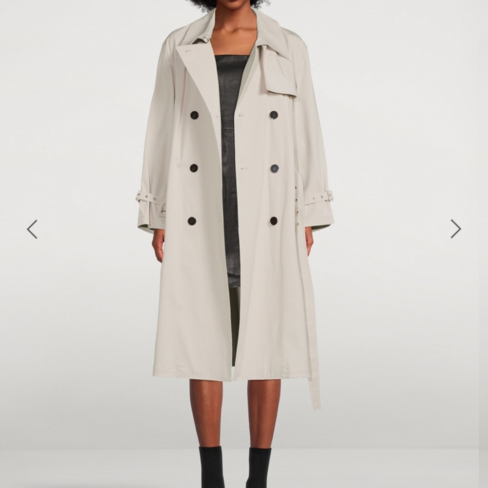 Theory Classic Beige Double Breasted Trench Coat
